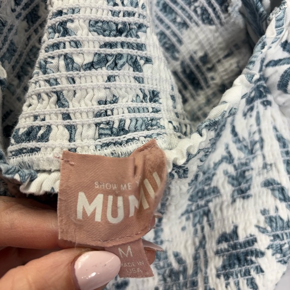 Show Me Your Mumu Norma Midi Dress Blue Lagoon Palm - Picture 5 of 7